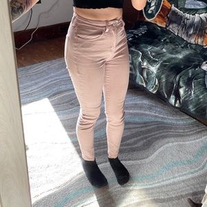 Dusty pink skinny jeans
